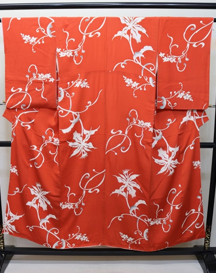 Vintage Silk Kimono – Vermilion