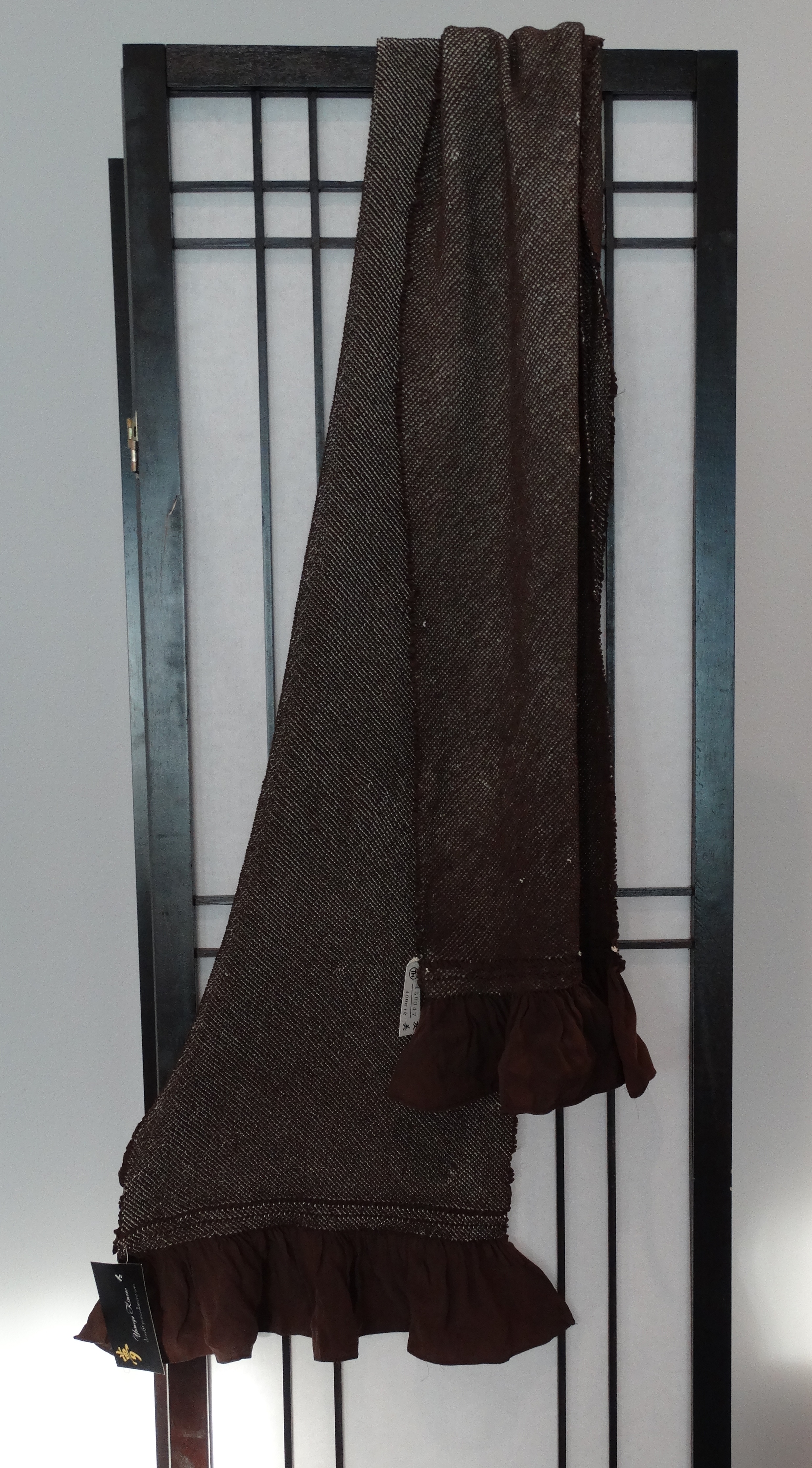 Shibori Heko Obi - Brown