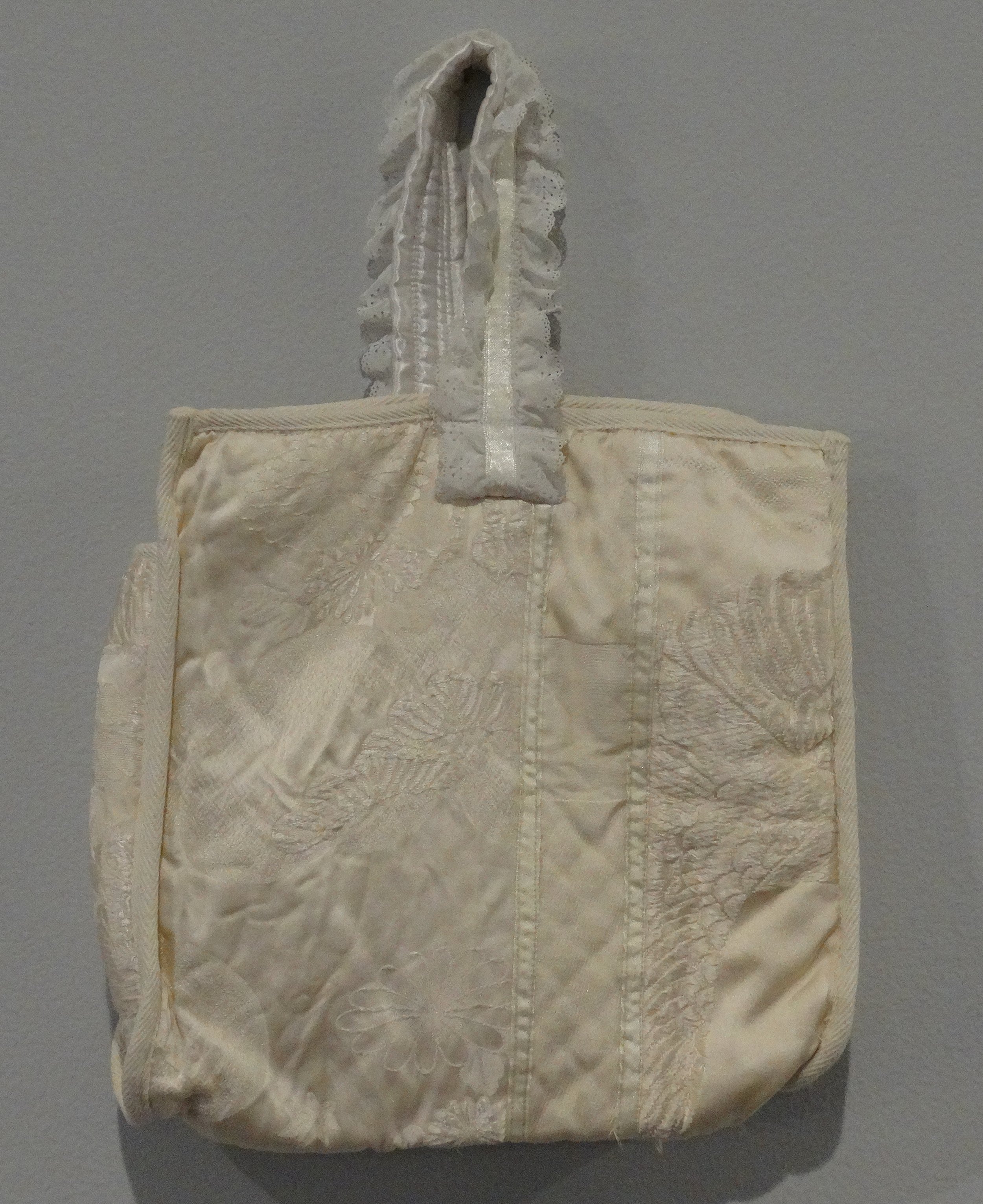 Vintage Silk Shiromuku Kimono Remake Tote