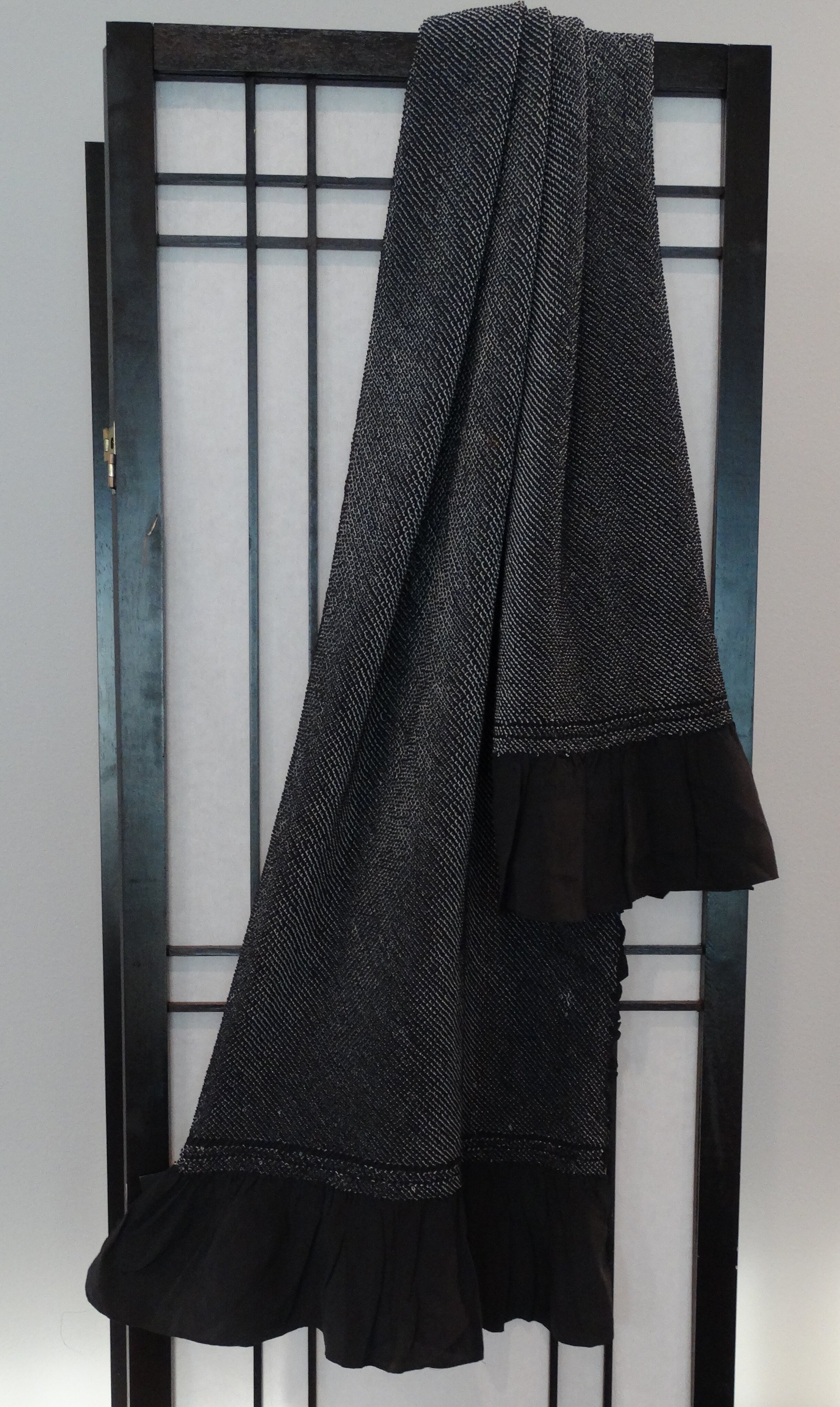 Shibori Heko Obi – Black