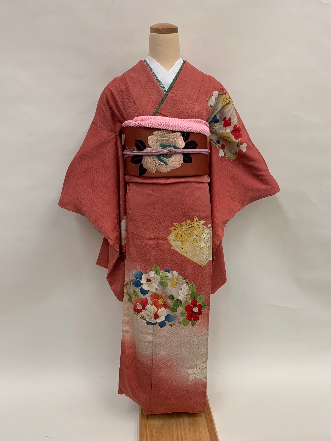 Vintage Houmongi Kimono and Nagoya Obi Set 035